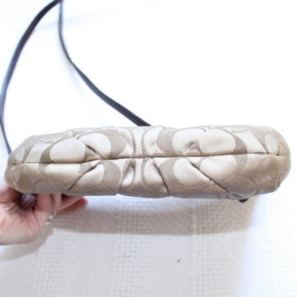 Coach Sateen Brown & Tan Mini Crossbody Bag Purse - Picture 12 of 12